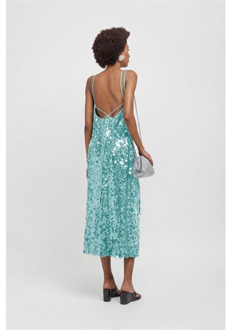 Weili Zheng abito lungo in paillettes con spalline regolabili e fodera in crêpe WEILI ZHENG | Abiti | S26DL05GN24